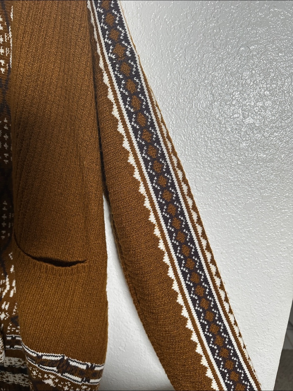 Lucky Brand Southwestern BOHO Knit Open Cardigan Sweater with Pockets Size XL - Picture 5 of 10